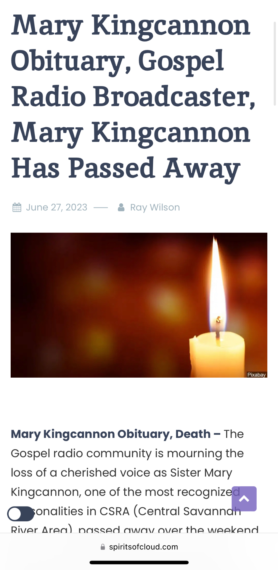 Gospel Radio Broadcaster Mary Kingcannon Has Passed Away
