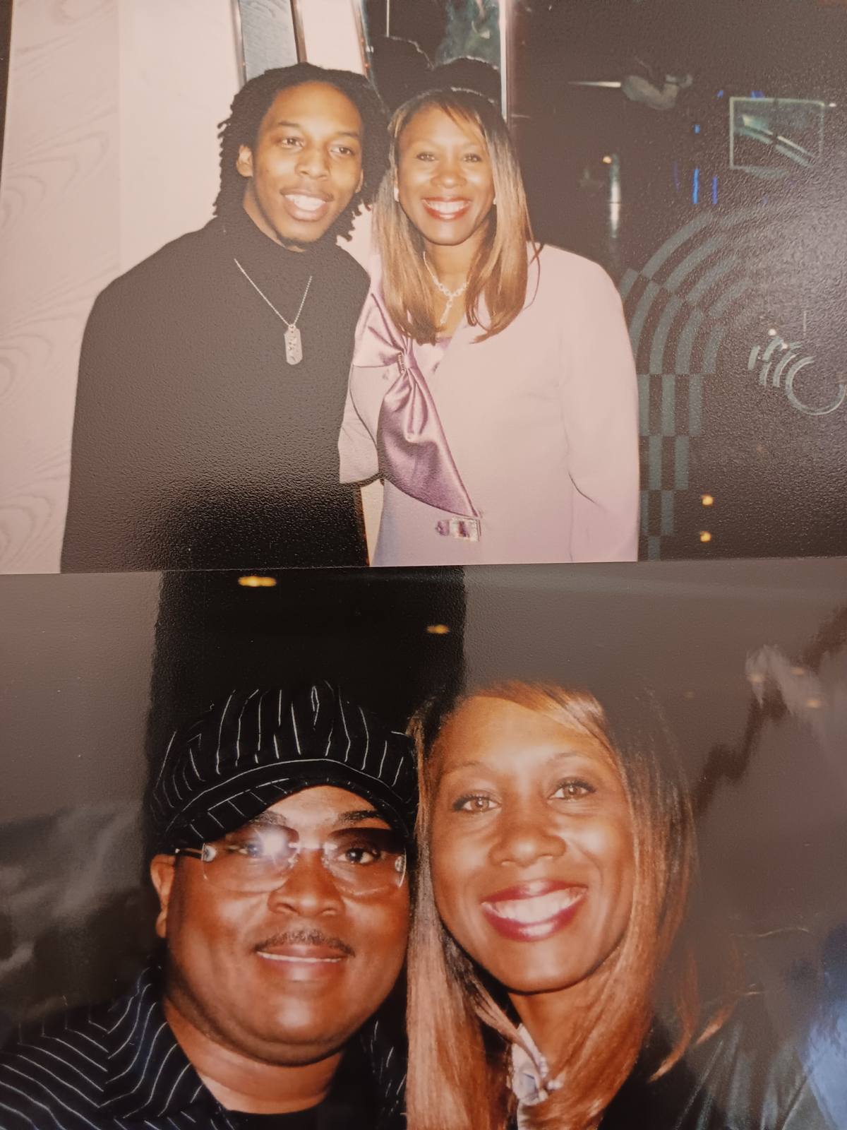 Mary with her son and with her husband David Kingcannon