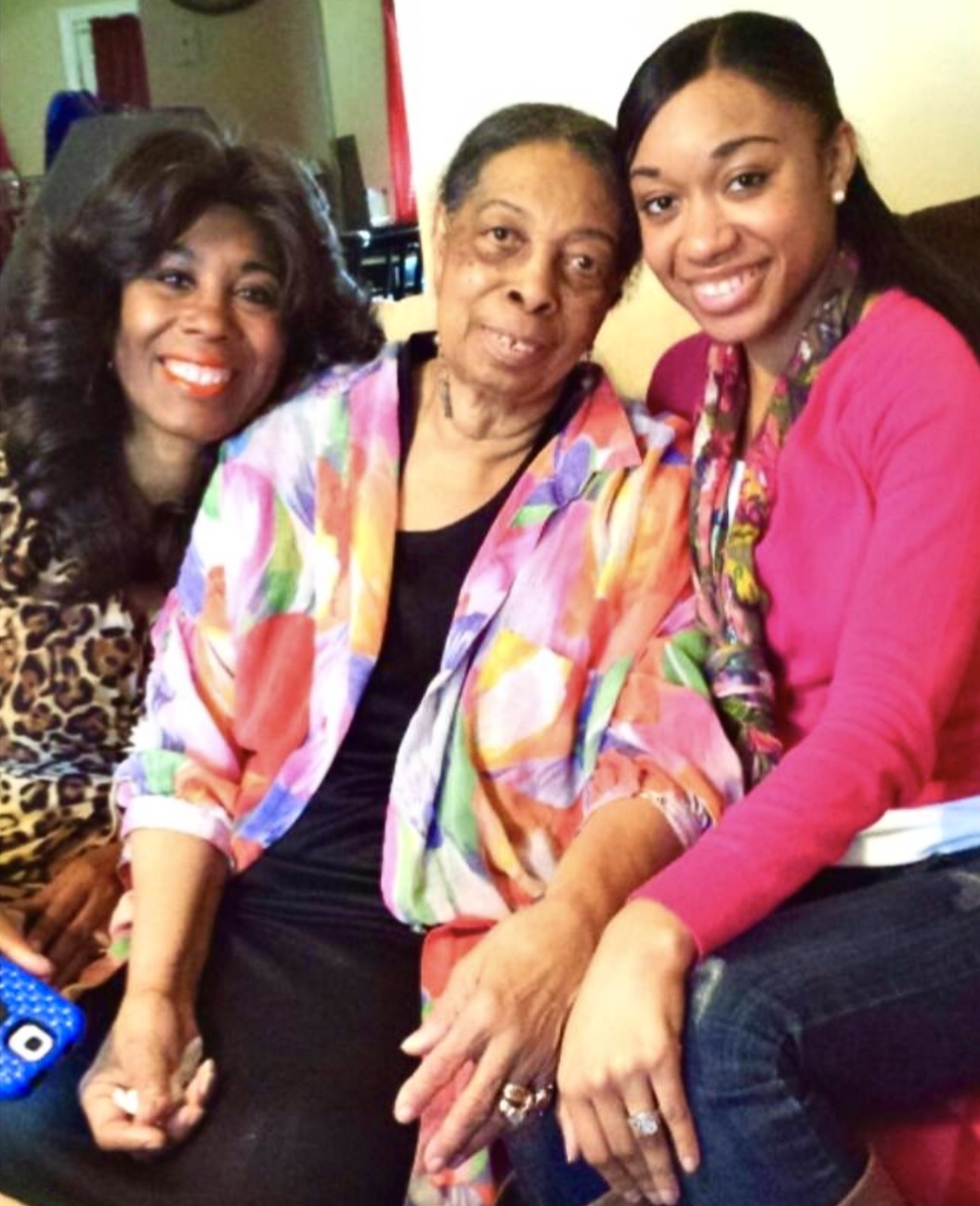 Mary with her mother and daughter — three generations together