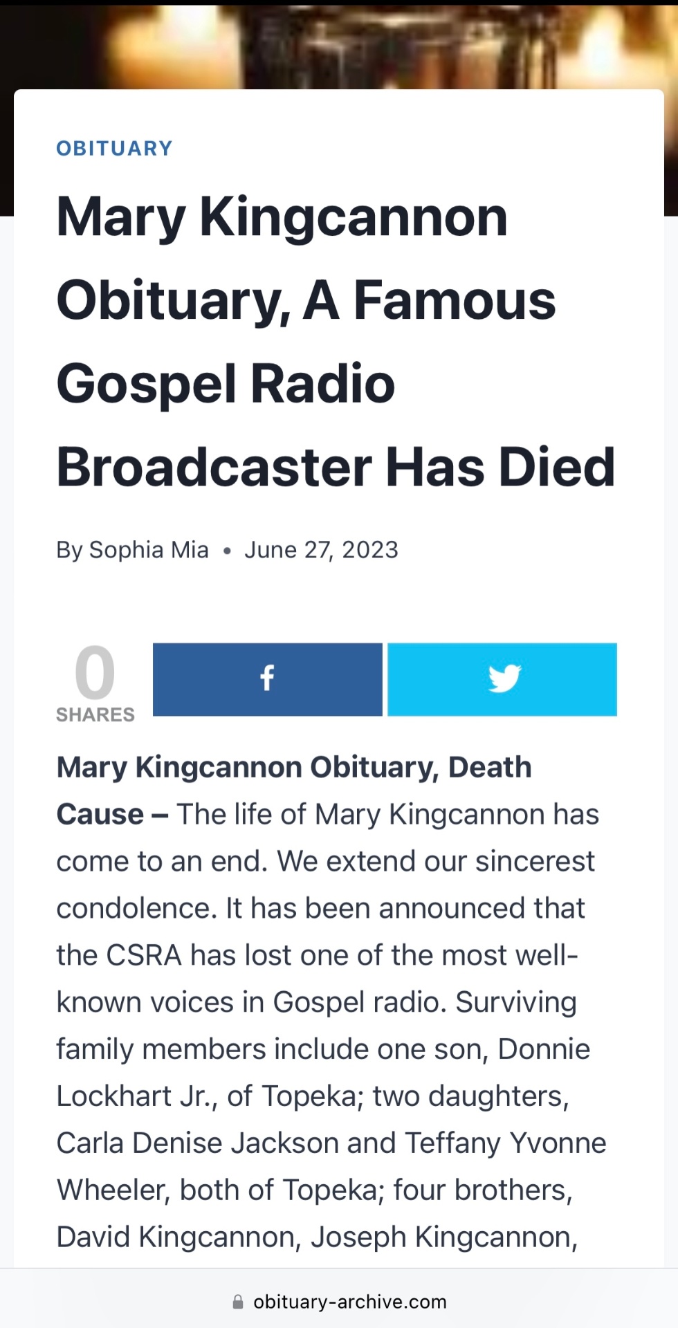 A Famous Gospel Radio Broadcaster Has Died